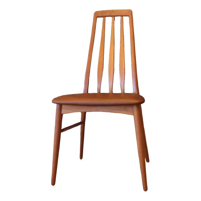 Eva Chair in Solid Teak with Upholstery in Leather by Niels Kofoed For Sale