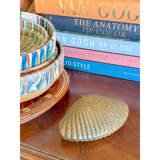 Late 20th Century Vintage Brass Clam Shell Trinket Box, Hinged For Sale - Image 5 of 11
