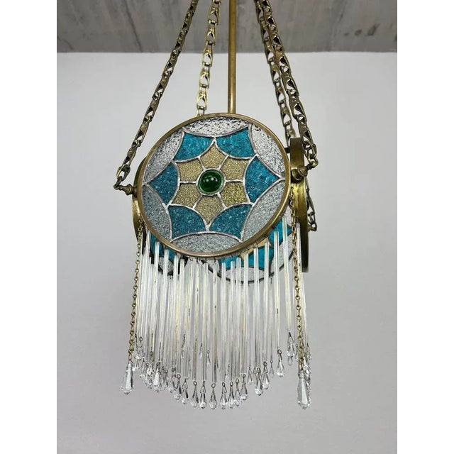 Jugendstil Hanging Lamp, 1890s For Sale - Image 3 of 11