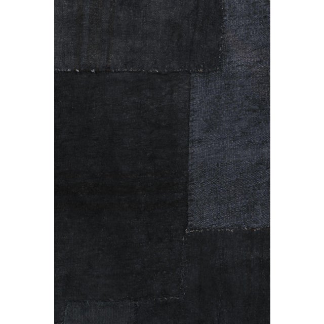 Vintage Turkish Rug With Blue and Black Patchwork Geometry - Rug & Kilim For Sale In New York - Image 6 of 9