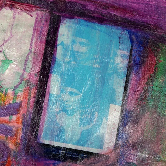 Lizz Mixed Media Acrylic and Collage on Canvas by Ronald Frederick Dockter For Sale - Image 11 of 13