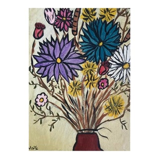 Wildflowers a Contemporary Folk Art Painting For Sale