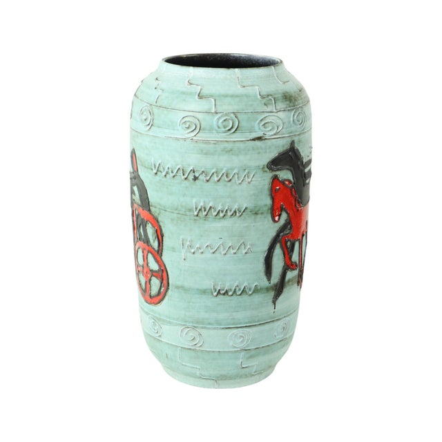 Vintage Vase with Horse and Chariot from Scheurich, 1960s For Sale - Image 9 of 11