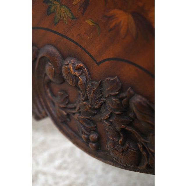 Pair of Vintage Paint Decorated French Style Carved Twin Beds For Sale - Image 14 of 18