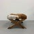 Wood Vintage Cowhide Ottoman With Nailhead Trim For Sale - Image 7 of 7