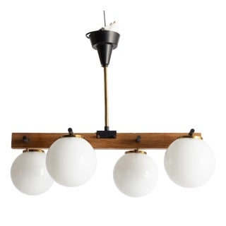 Mid-Century Modern Pendant Light in Brass and Glass, Italy, 1960s For Sale