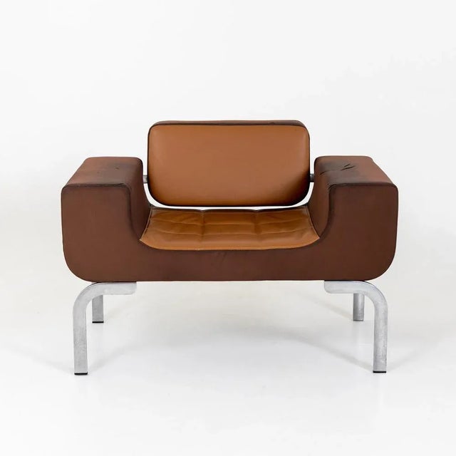 Set of Italian Brown Leather Lounge Chairs, 1970s For Sale - Image 10 of 15