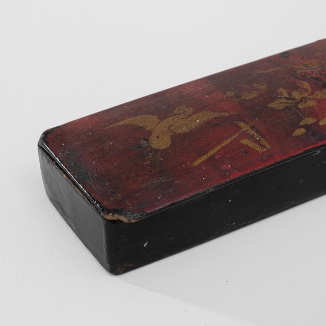 20th Century Asian Wooden Box with Handcrafted Gold Details For Sale - Image 9 of 18