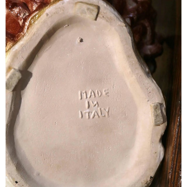 Midcentury Italian Carved Painted Ceramic Planter Composition With Swan Decor For Sale - Image 10 of 10