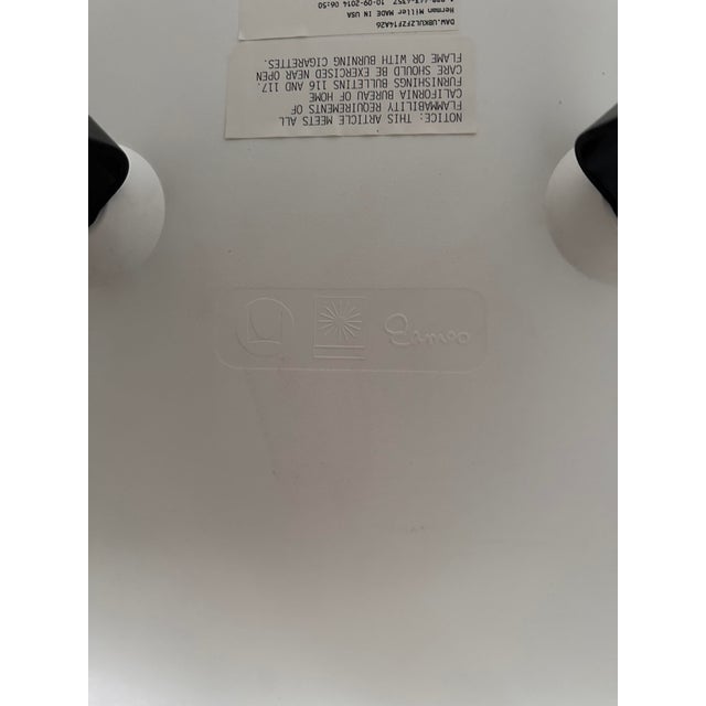 Navy Blue Eames Upholstered Armchair With Dowel Base For Sale - Image 8 of 17