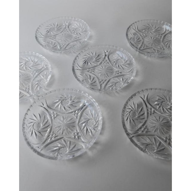 Vintage Crystal Dessert Plates, 1950s, Set of 6 For Sale - Image 6 of 13