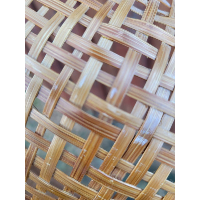 Tan Asian Woven Bamboo Herb Basket For Sale - Image 8 of 10
