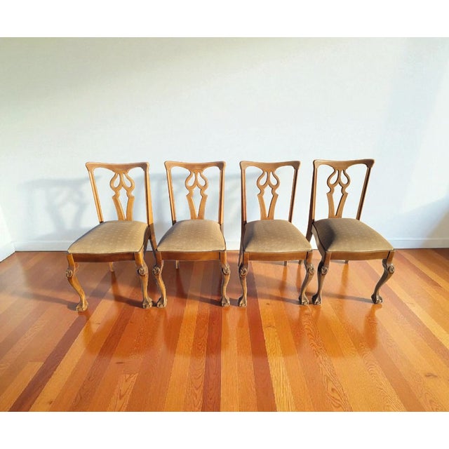 Antique English Oak Dining Chairs, 1890s, Set of 4 For Sale - Image 14 of 14
