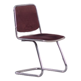 Vintage Tubular Steel Dining Chair, Italy, 1970s For Sale