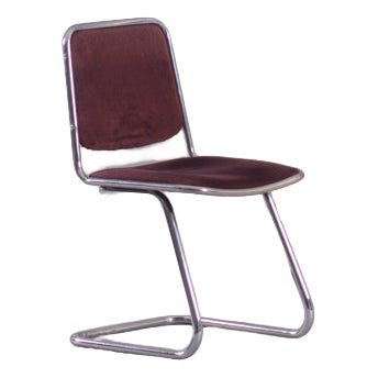 Vintage Tubular Steel Dining Chair, Italy, 1970s For Sale