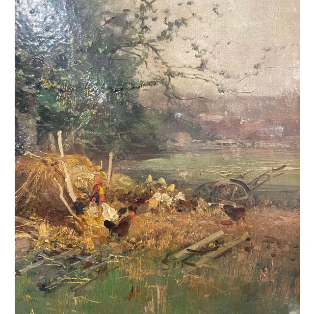 Green 19th Century French Village Landscape Oil Painting by Eugène Galien-Laloue For Sale - Image 8 of 14