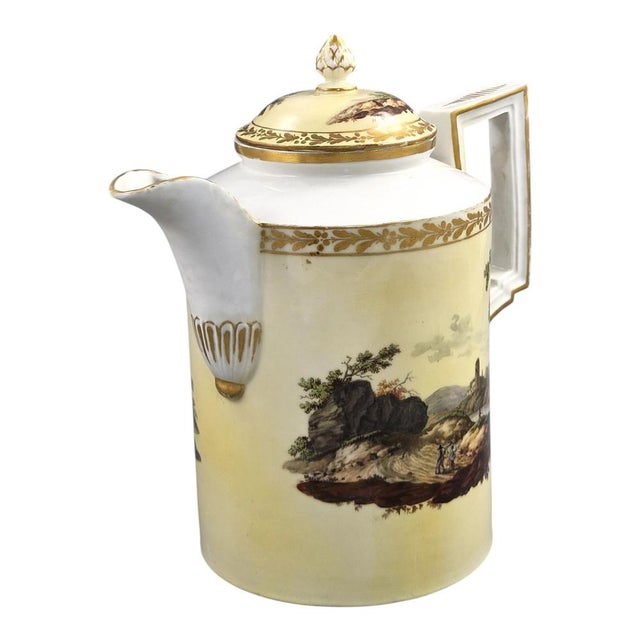 Thuringia Porcelain Coffee Pot with Landscapes from Limbach, 1780s For Sale - Image 6 of 14