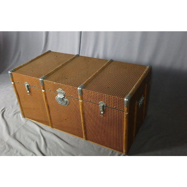 Vintage Faux Leather Trunk, 20th-Century For Sale - Image 4 of 10