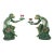Pair of Vintage Chinoiserie Monkey Lotus Candleholders, Painted Resin For Sale