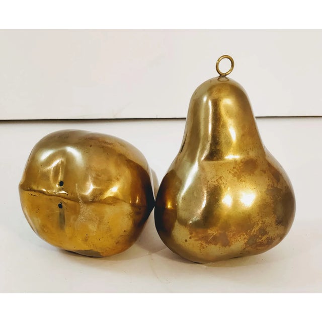 Mid 20th Century Mid Century Brass Pears Fruit - a Pair For Sale - Image 5 of 6