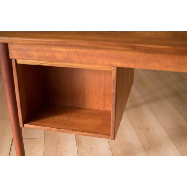Danish Teak Arne Vodder Drop-Leaf Extendable Sliding Desk For Sale - Image 9 of 18