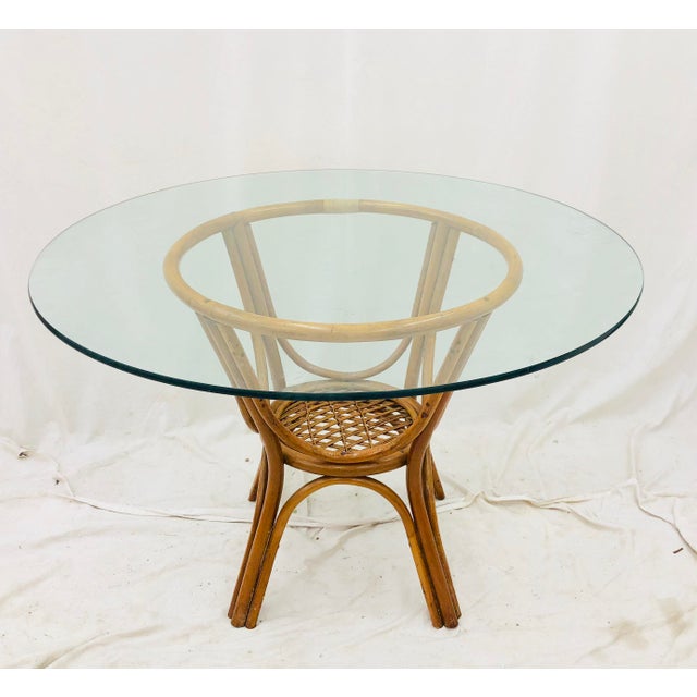 Vintage Rattan & Glass Table Chairish