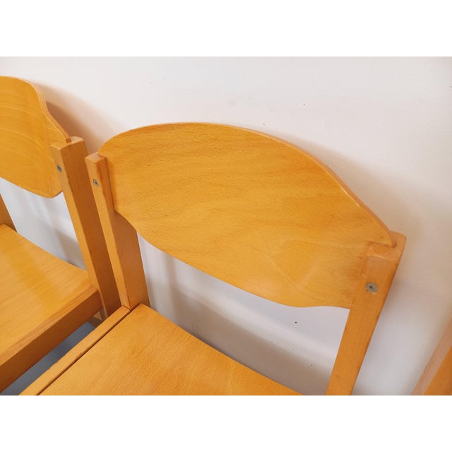 Wood Minimalist Beechwood Chairs, 1980s, Set of 4 For Sale - Image 7 of 18