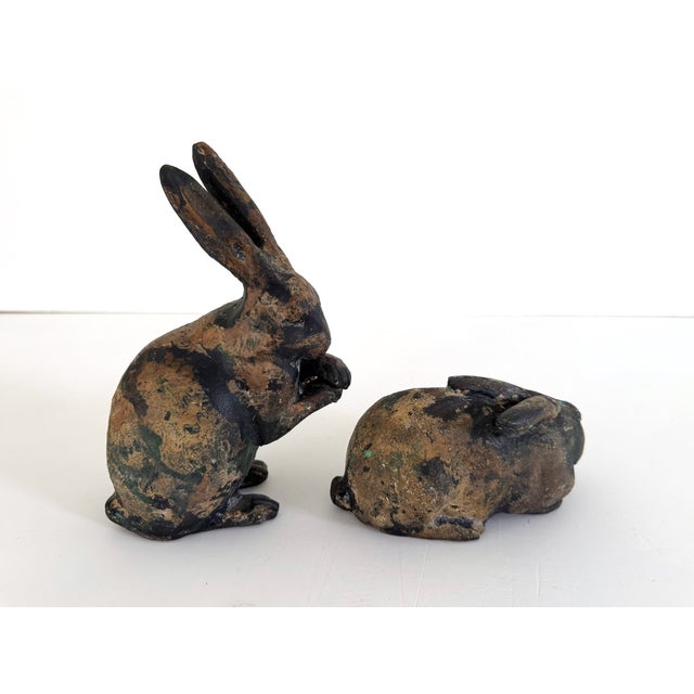 Bronze Patinated Hares - A Pair For Sale - Image 4 of 12