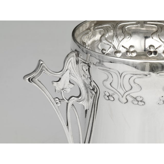 Silver WMF Art Nouveau Silverplate Biscuit Barrel With Figural Maidens & Glass Liner, c.1900–1915 For Sale - Image 8 of 11