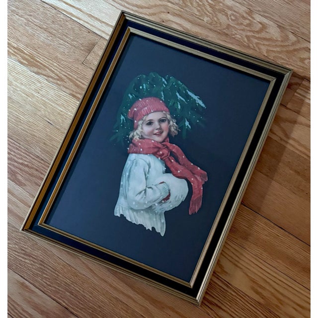 American Vintage Cozy Winter Print, Framed For Sale - Image 3 of 4
