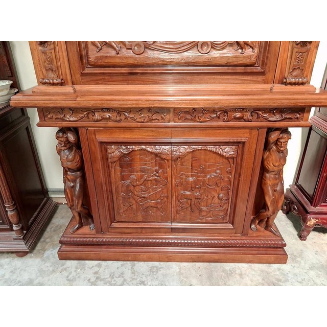 19th Century Renaissance Drop-Front Secretary Desk, 1890s For Sale - Image 6 of 9