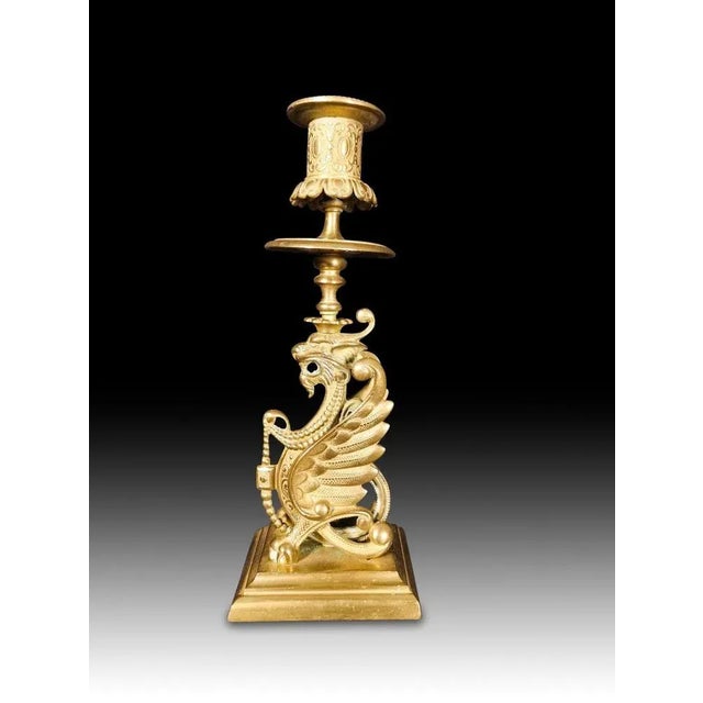Napoleon III Bronze Candlestick, 19th Century For Sale - Image 9 of 10