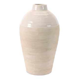 Two-Tone Stoneware Vase 15.5"H For Sale