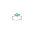 Metal Classic Oval Cut Emerald Blue Sapphire Trinity Ring Size 5 in 14k White Gold For Sale - Image 7 of 14