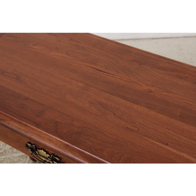 Amish Made Cherry Queen Anne Console Table W. Drawer For Sale - Image 12 of 14