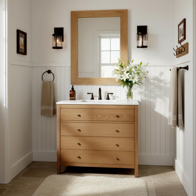 Elevate your bathroom with this elegant Butler Specialty Company Nora 36 inch wide single sink vanity, blending timeless...