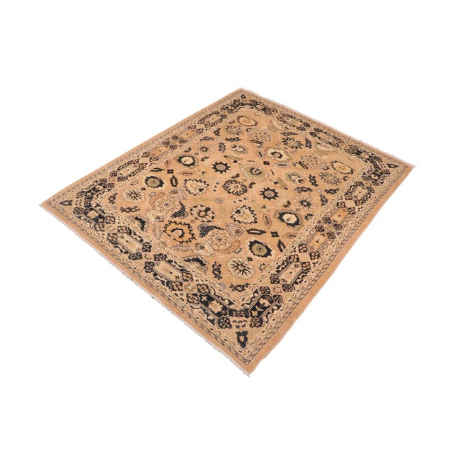 Transitional Bohemien Ziegler Rose Blue Hand-Knotted Wool Rug - 8'2'' X 10'2'' For Sale - Image 3 of 8