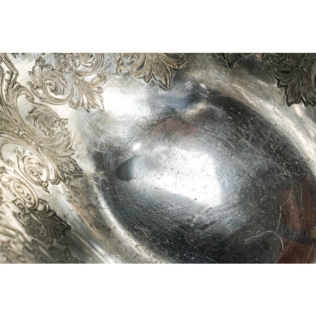 Metal Lovely Antique Wilcox Silverplate Fruit Basket Ornate Footed Centerpiece With Handle Traditional Home Decor For Sale - Image 7 of 17