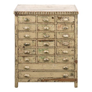 Patinated Teak Chest of Drawers For Sale