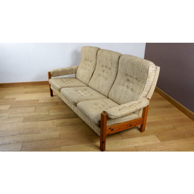 Vintage Scandinavian Sofa in Pine, 1970s For Sale - Image 4 of 8
