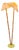 Mid-Century Modern Bamboo Floor Lamp with Yellow Metal Base, 1959 For Sale