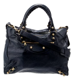 Vintage Balenciaga Moto Giant 12 Velo Bleu Obscur Navy Lambskin Leather Bag