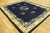 1900 - 1909 Antique 1900s Navy Chinese Peking Carpet 8'4" X 9'10" Floral Design Handmade Rug For Sale - Image 5 of 9