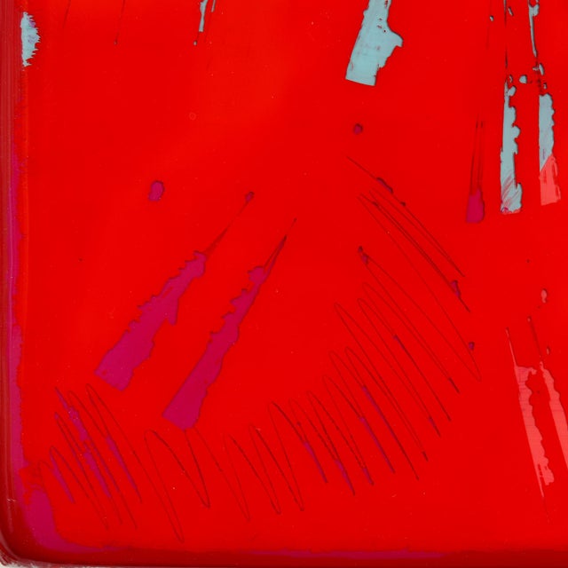 The Window 333 - Modern Resin Minimalist Red Two Tone Color Field Abstract Original Artwork by Ricky Hunt For Sale - Image 4 of 9