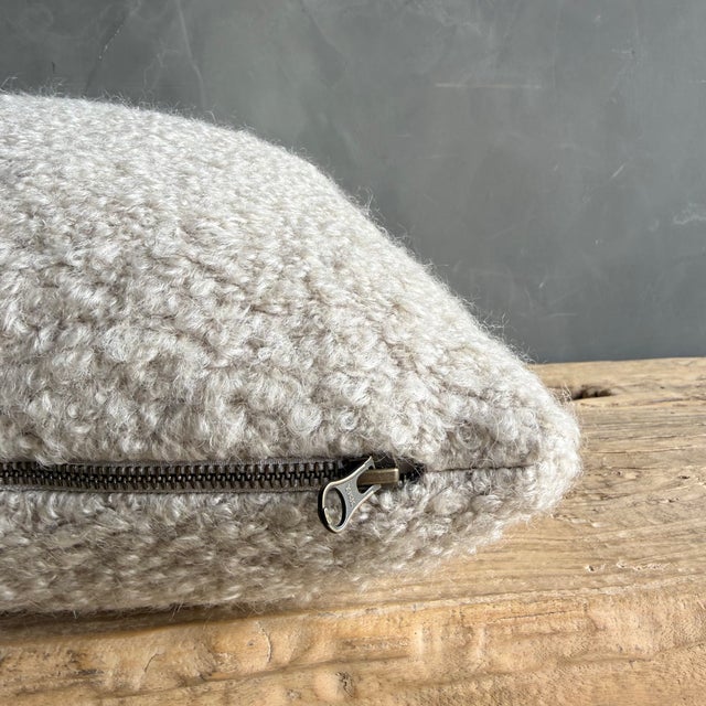 Mid-Century Modern Bloom Home Collection Mohair Wooly Plush Double Sided Pillow 23" X 23" For Sale - Image 3 of 6