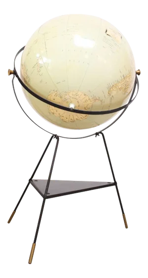 C.S. Hammond & Co. 1950s Inflatable Globe on Tripod Stand