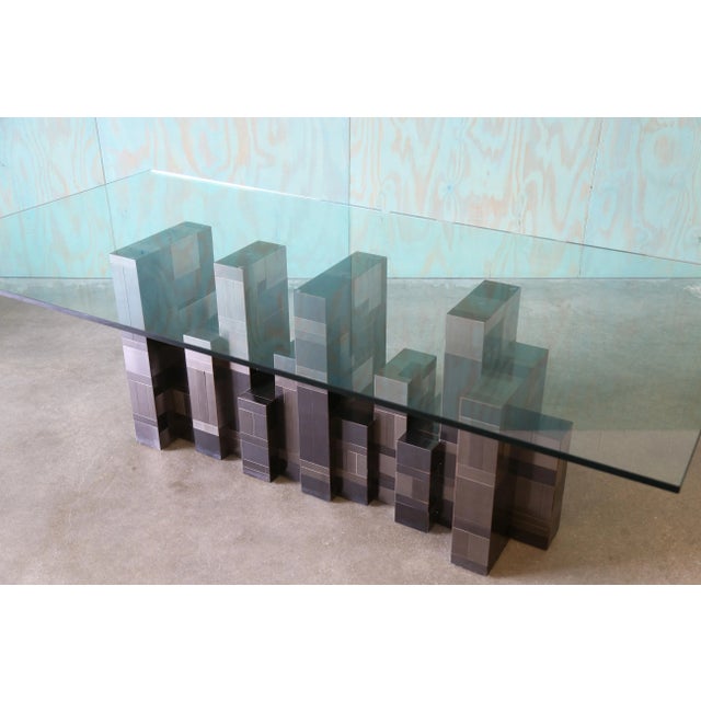 Mid-Century Modern 1960s Paul Evans Gunmetal Cityscape Dining Table Mid Century Modern For Sale - Image 3 of 13
