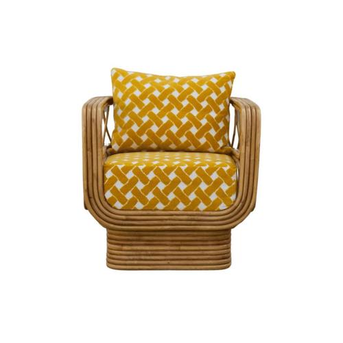 Luna armchair in stained rattan, plywood and hr foam by popus editions. Dimensions: w 74 x d 72 x h 74 cm. Materials:...