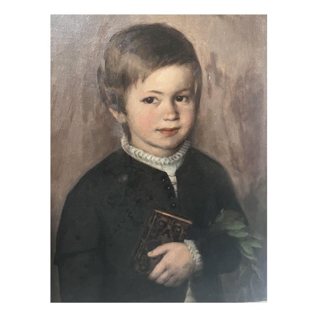 Portrait of a Boy, 19th Century, Oil on Canvas For Sale