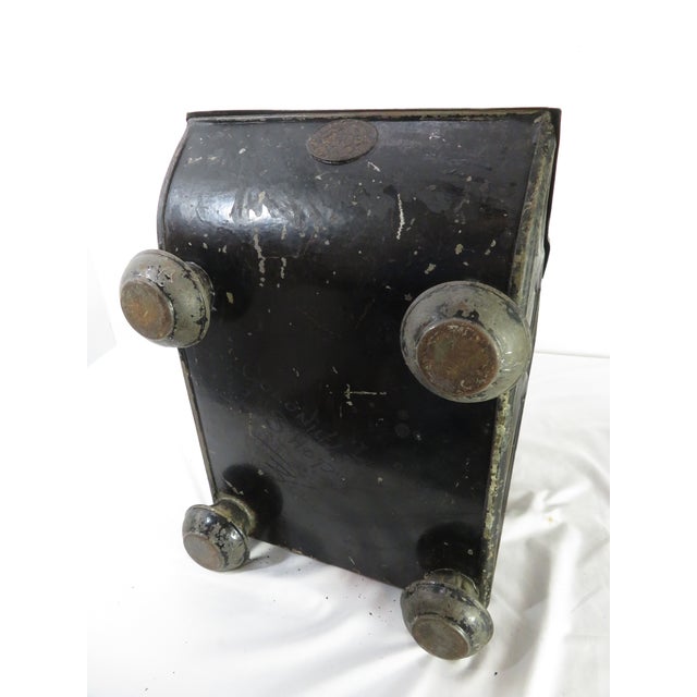 Late 19th Century Antique Coal Scuttle Box W/ Reverse Painted Glass of a Buck / Deer ~ Fireplace Functional Art Decor For Sale - Image 5 of 18